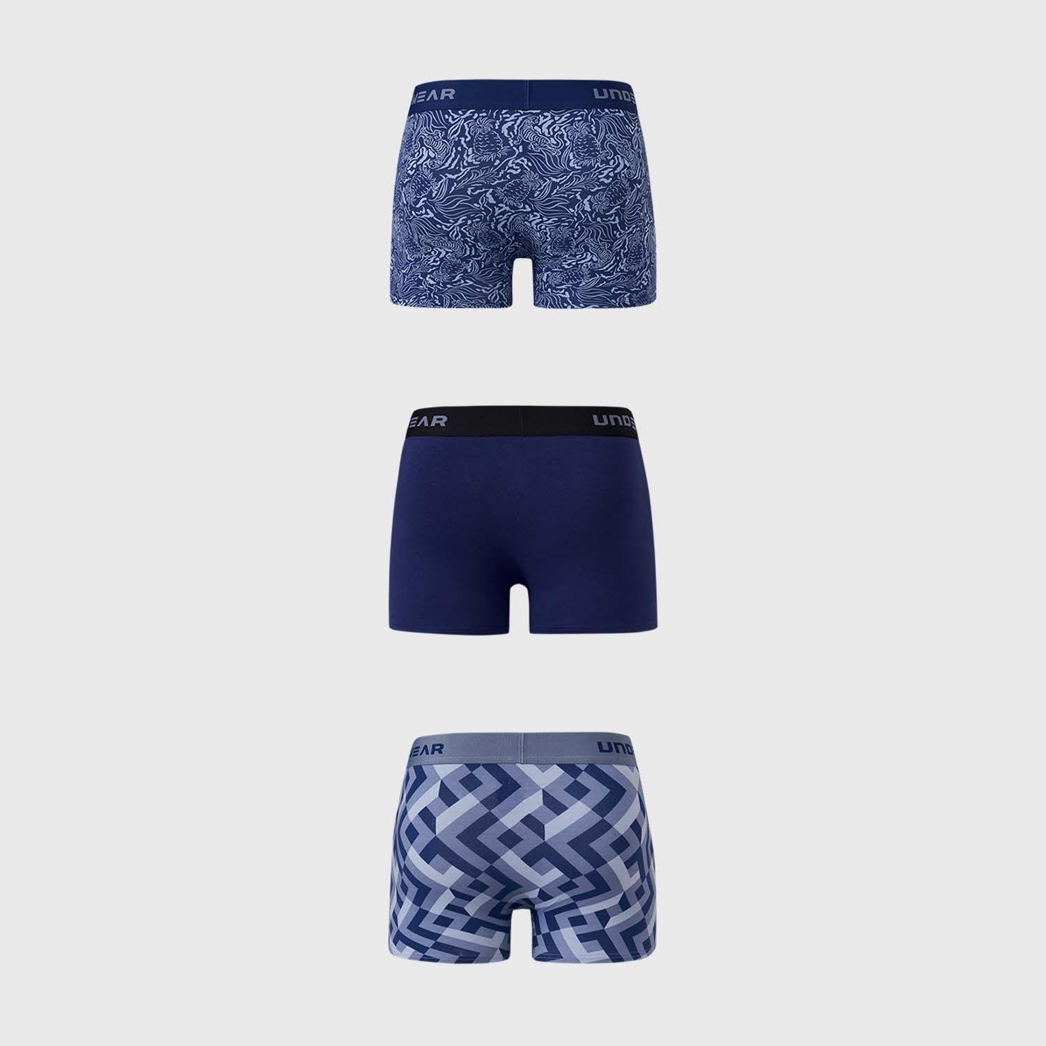 Boxer Hombre Tripack Liso Azul III Fashion's Park-1