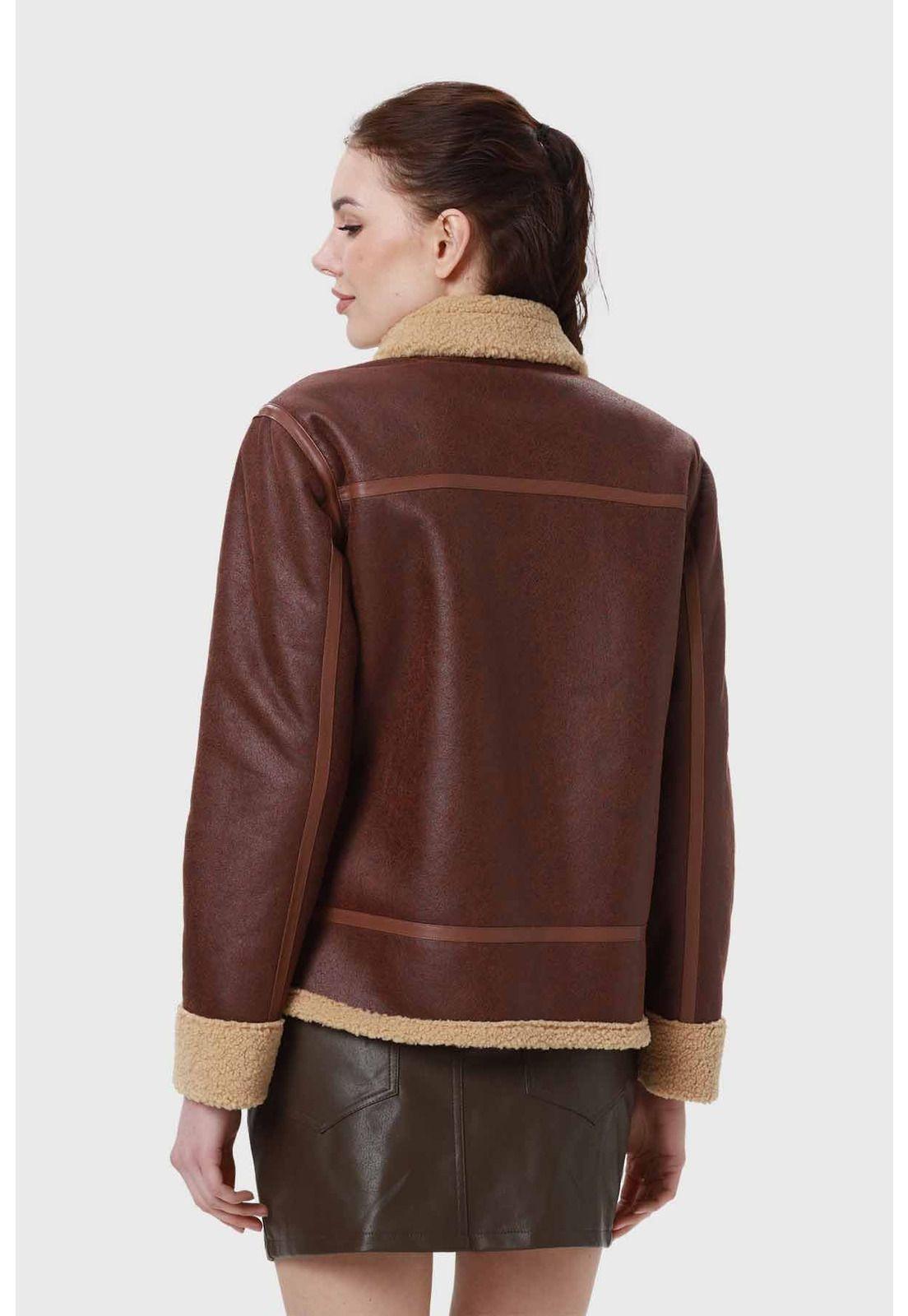 Chaqueta Mujer Bonded Café-2