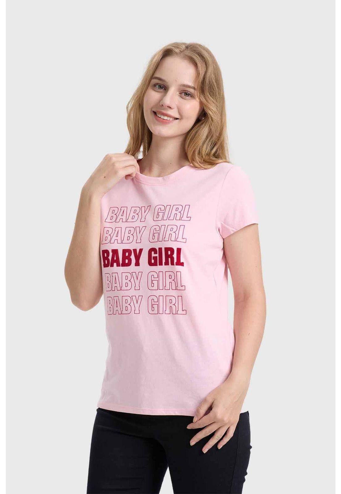 Polera Mujer Básica Print Rosado-1