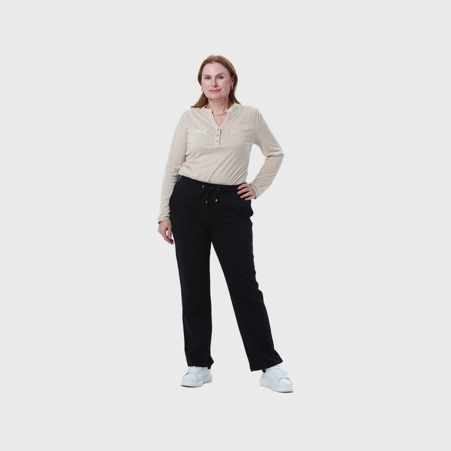 Pantalón Buzo Mujer Con Cordón Y Bolsillo Negro Ii Fsp-3