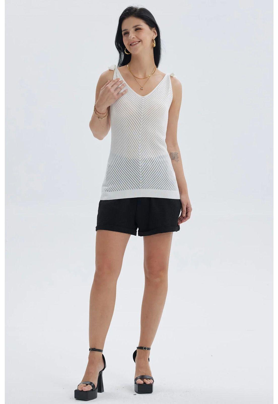 Polera Mujer Pabilo Con Nudo Crudo-3