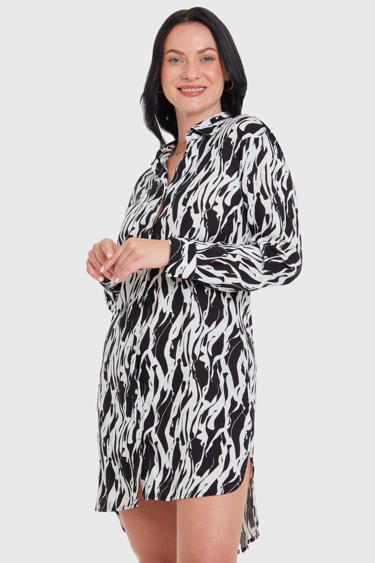 Blusa Camisera Long Fit Crudo-1