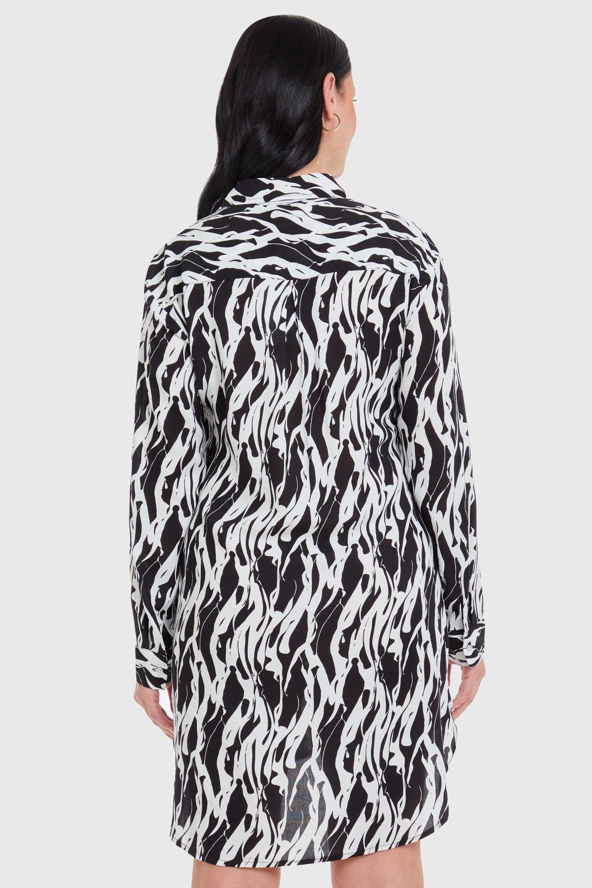 Blusa Camisera Long Fit Crudo-2