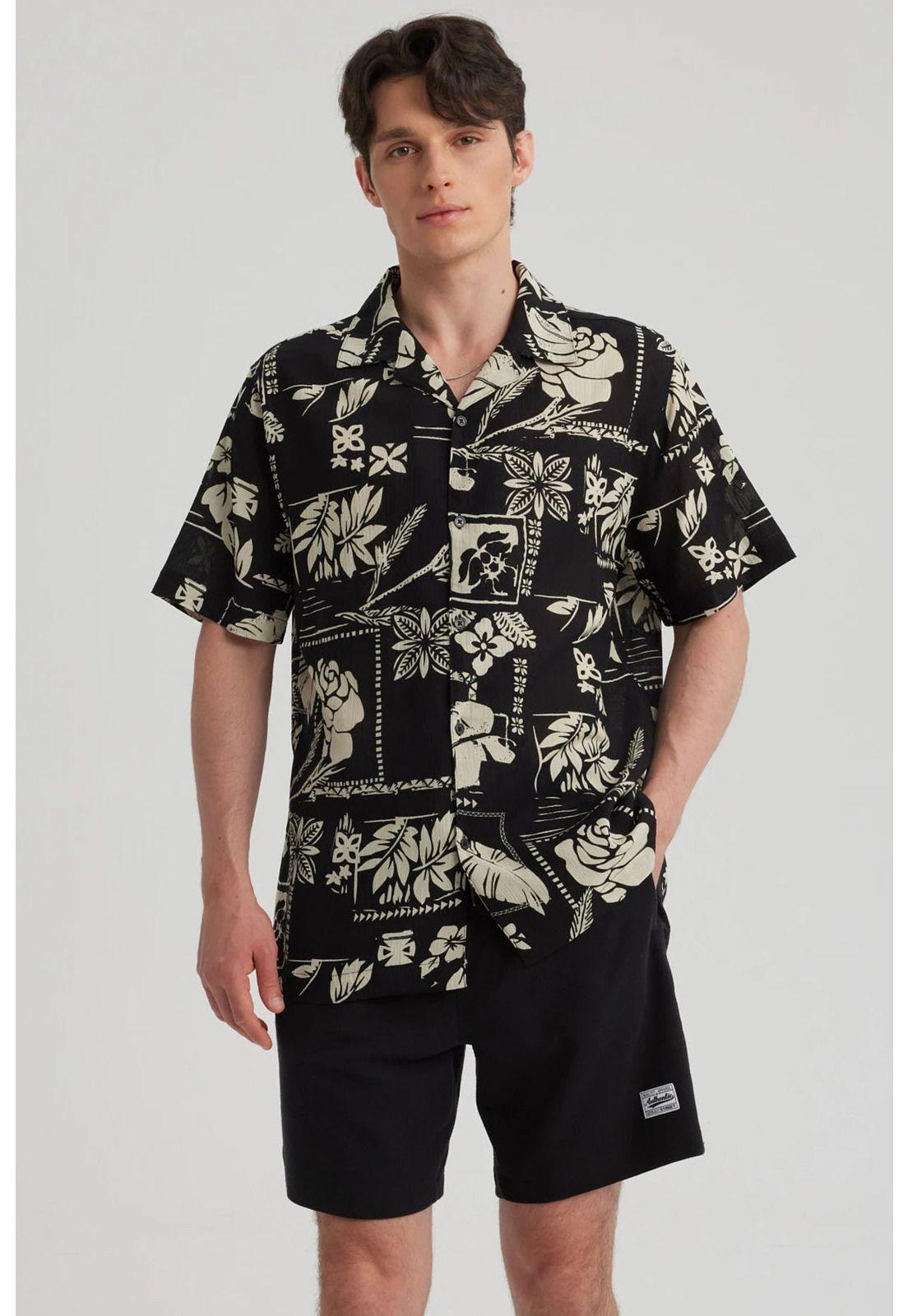 Camisa Hombre Textura Negro - lll-4