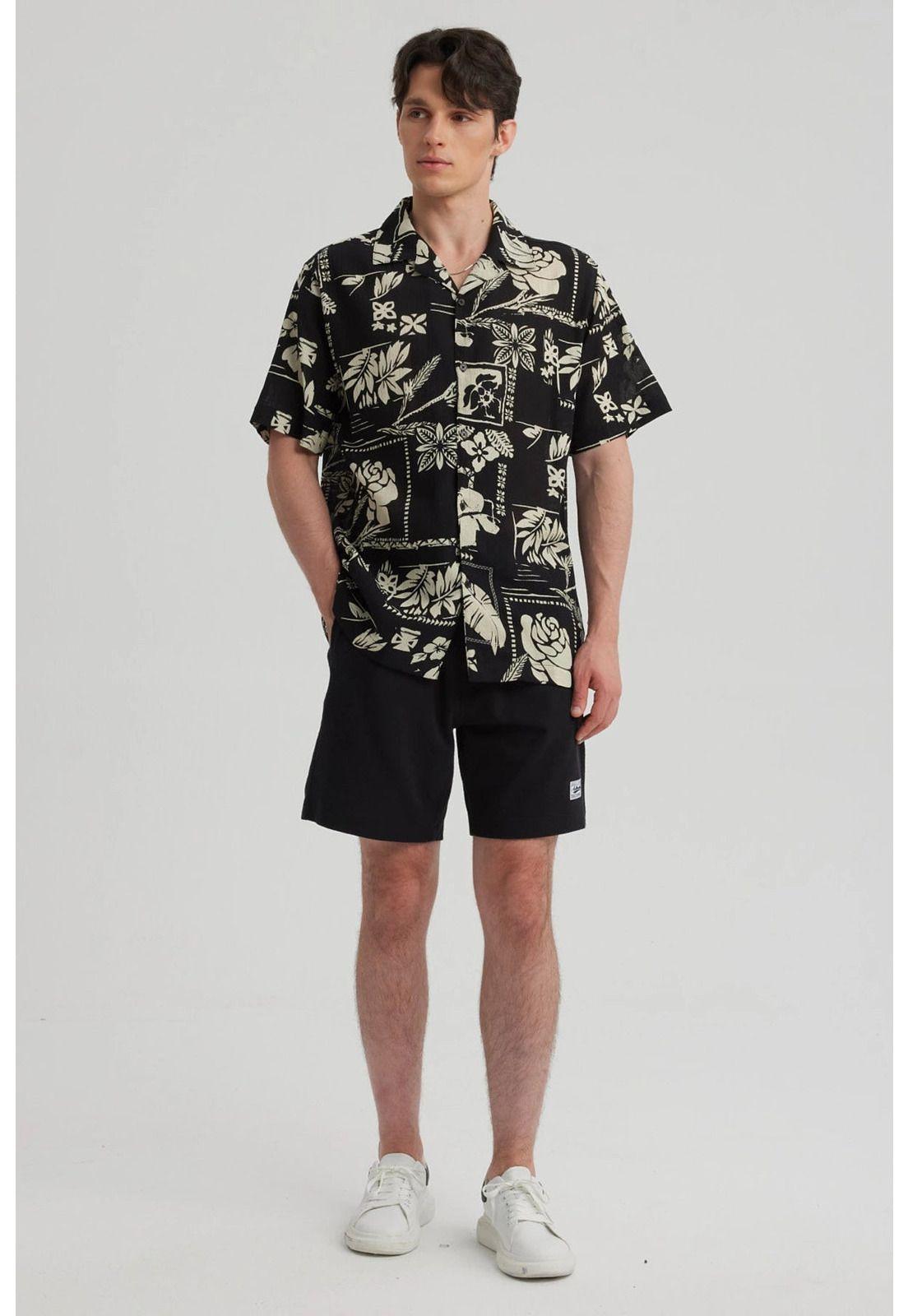 Camisa Hombre Textura Negro - lll-7