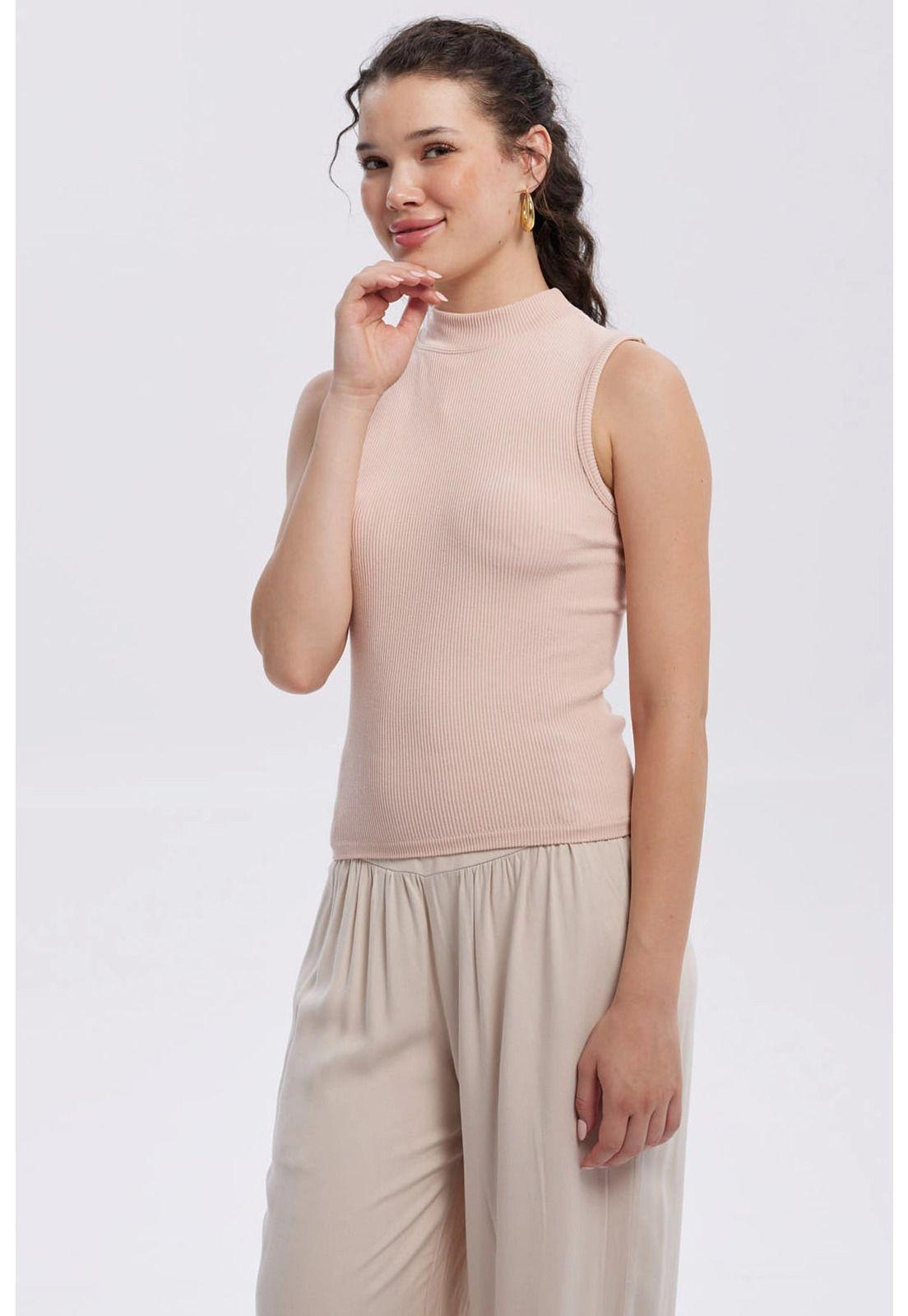 Polera Mujer Rib Palo Rosa-1