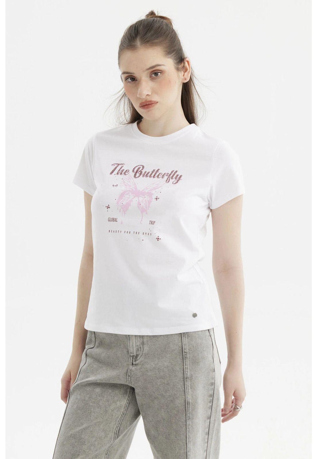 Polera Mujer Básica Blanco / Rojo-1