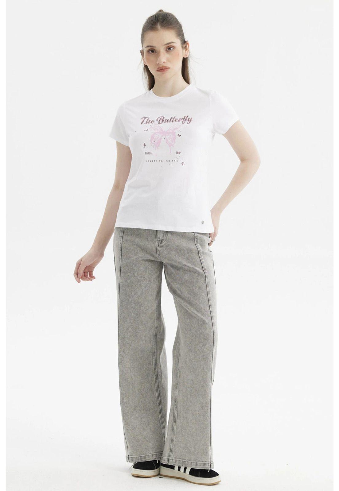 Polera Mujer Básica Blanco / Rojo-3