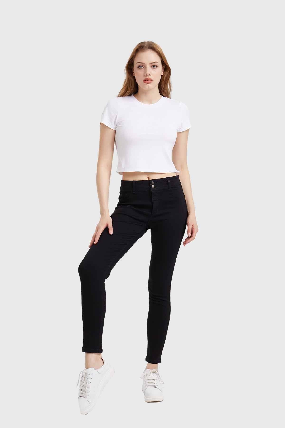 Jeans Mujer Skinny Push Up Jeny Negro-3