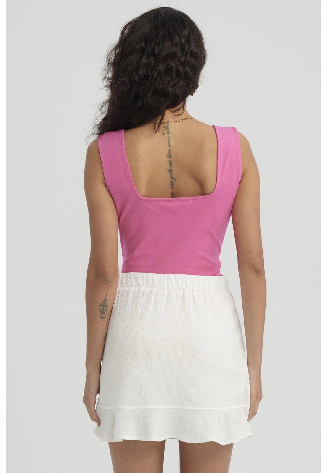 Polera Mujer Escote Cuadrado Fucsia-2