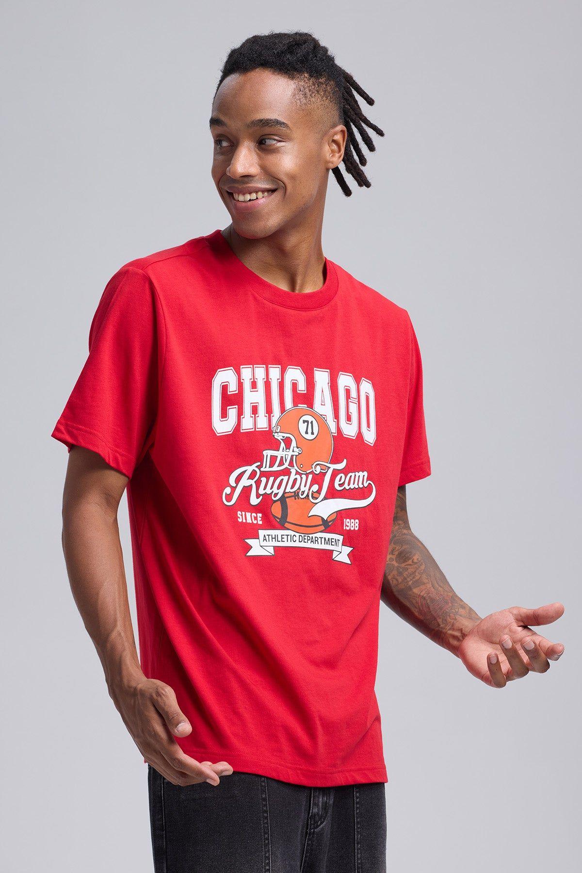 Polera Hombre Print Posicional Rojo-1