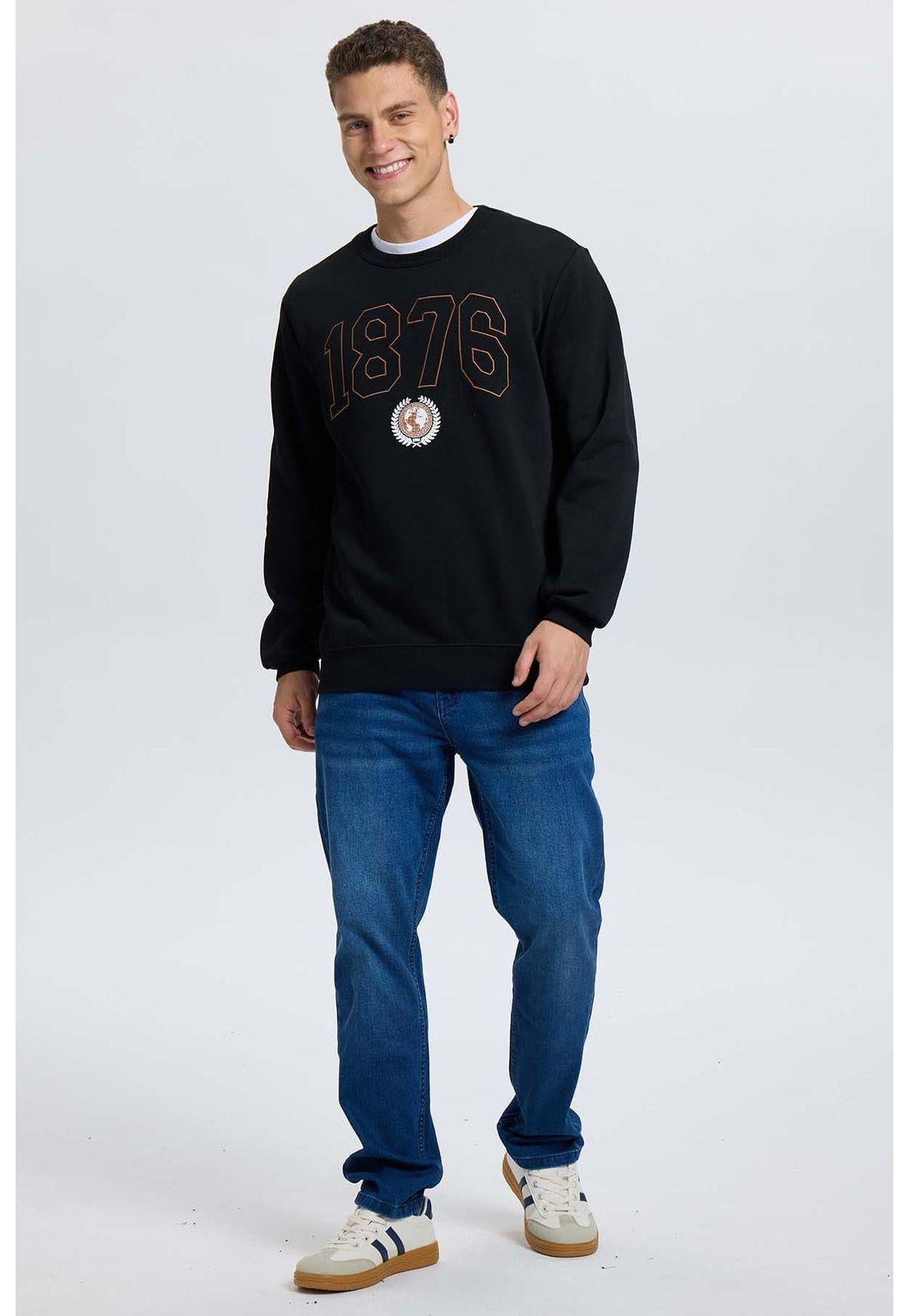 Polerón Hombre Bordado Negro-3