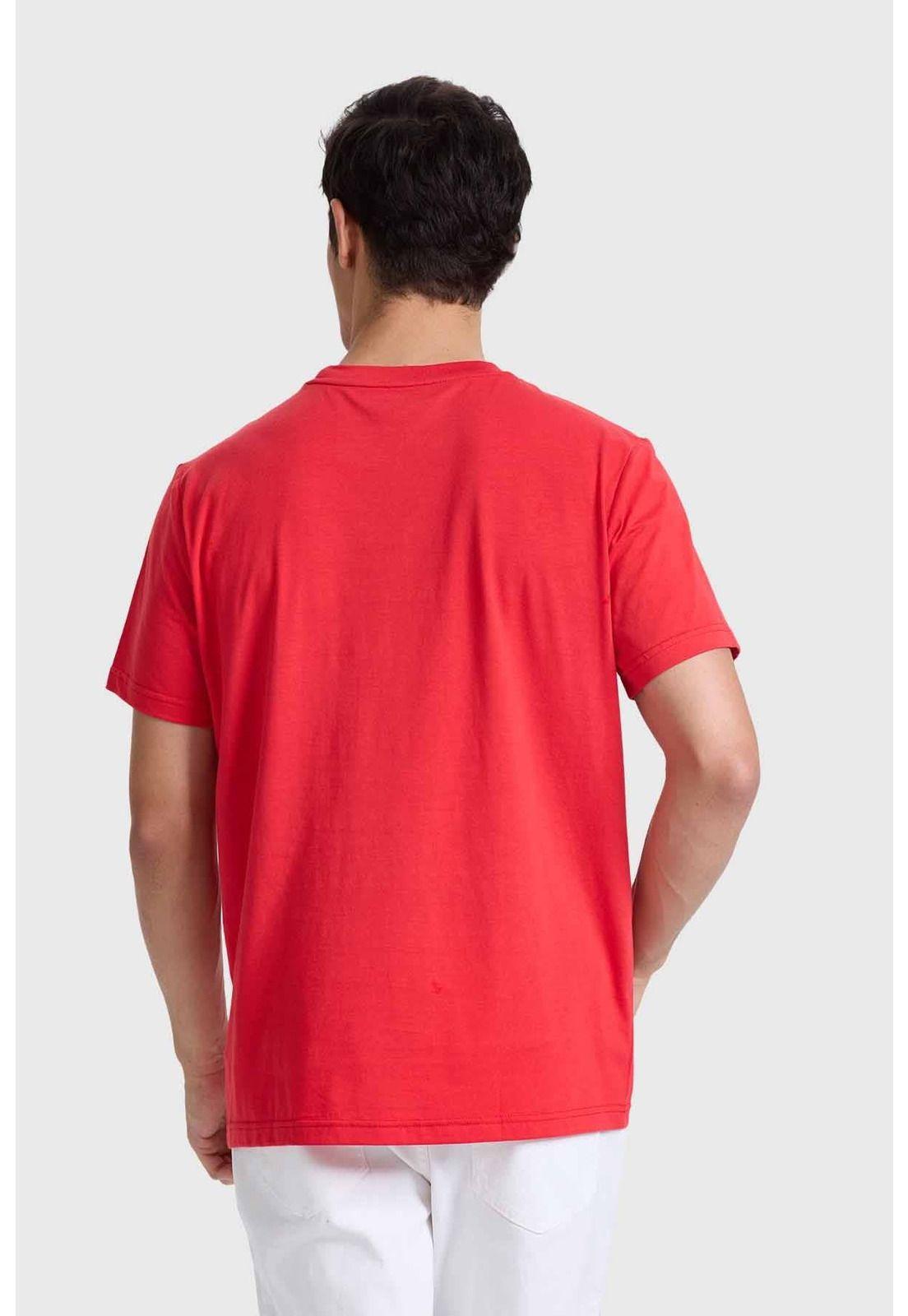 Polera Hombre Básica Con Bolsillo Rojo Italiano-2