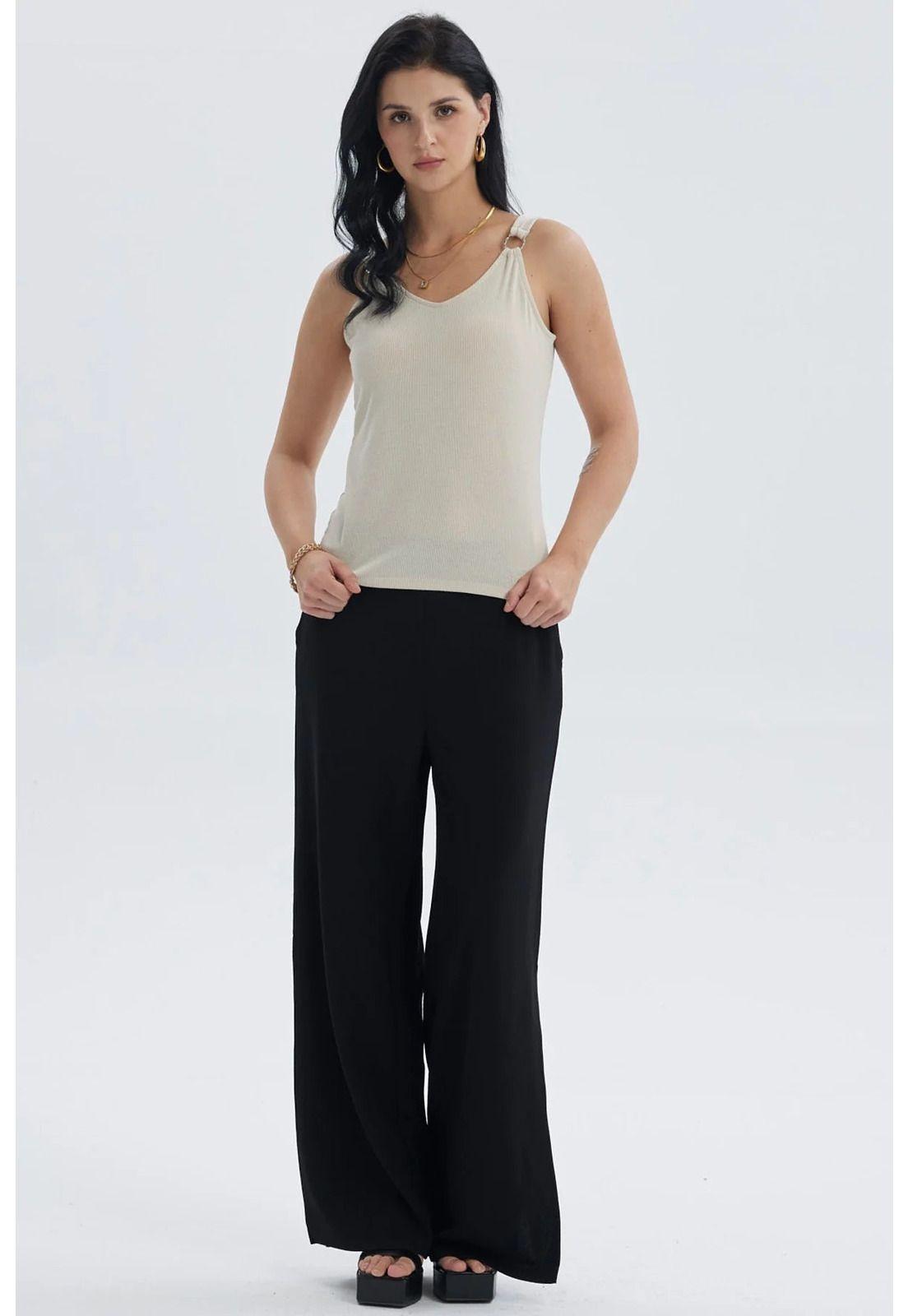 Polera Mujer Rib Hebilla Arena-3