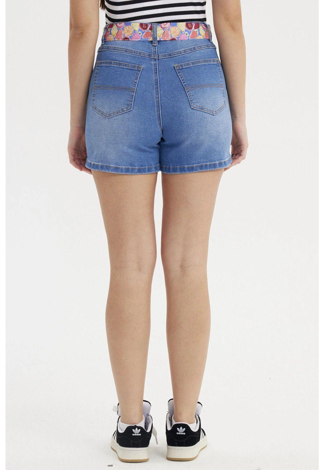 Short Mujer Mom Pañuelo Azul Claro-2