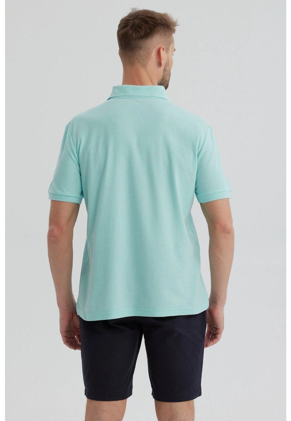 Polera Hombre Pique Básica Lisa Verde Claro - lll-2