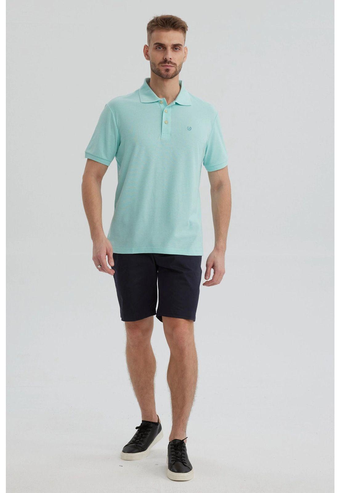 Polera Hombre Pique Básica Lisa Verde Claro - lll-3