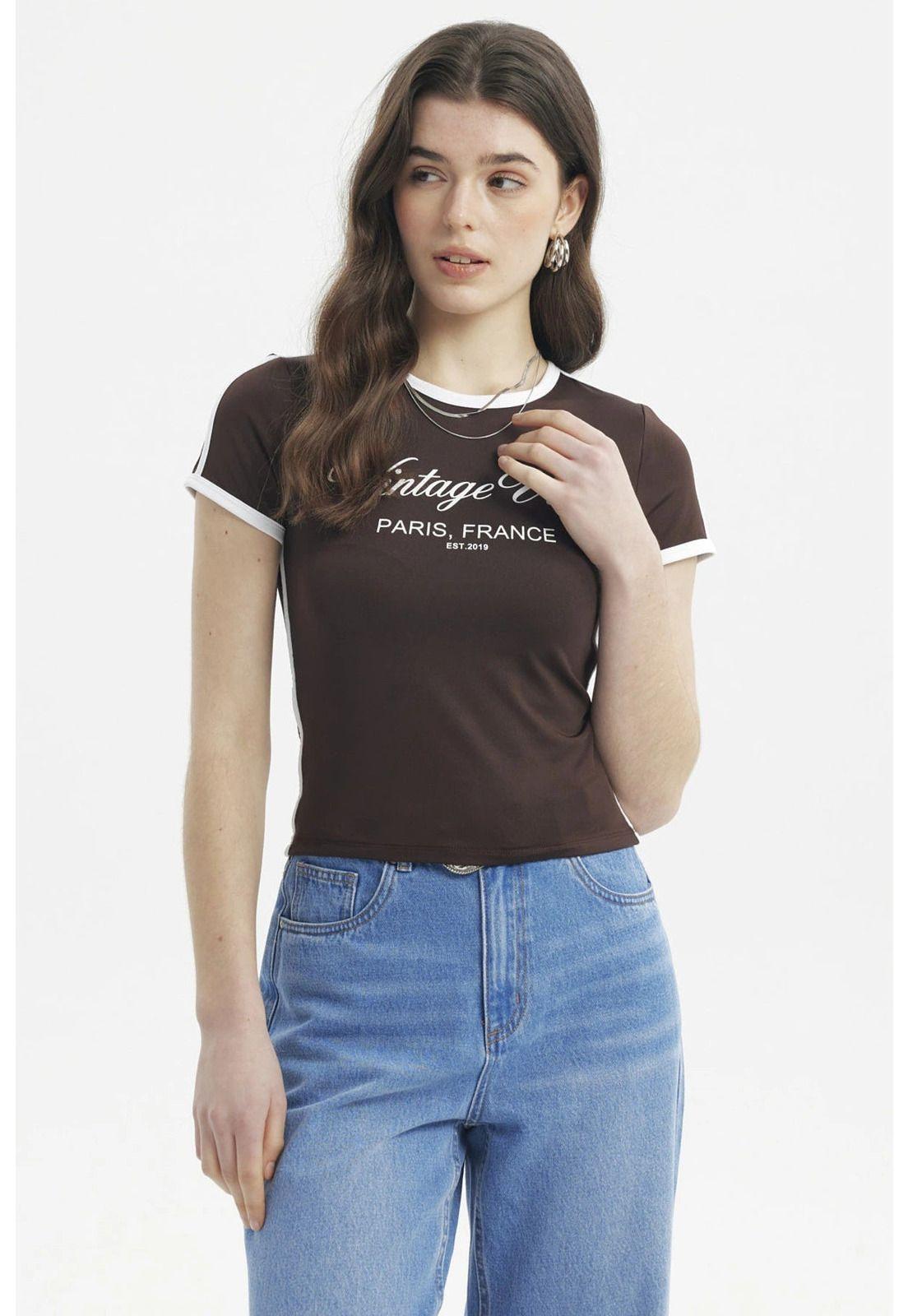 Polera Mujer Ajustado Café Oscuro - ll-0