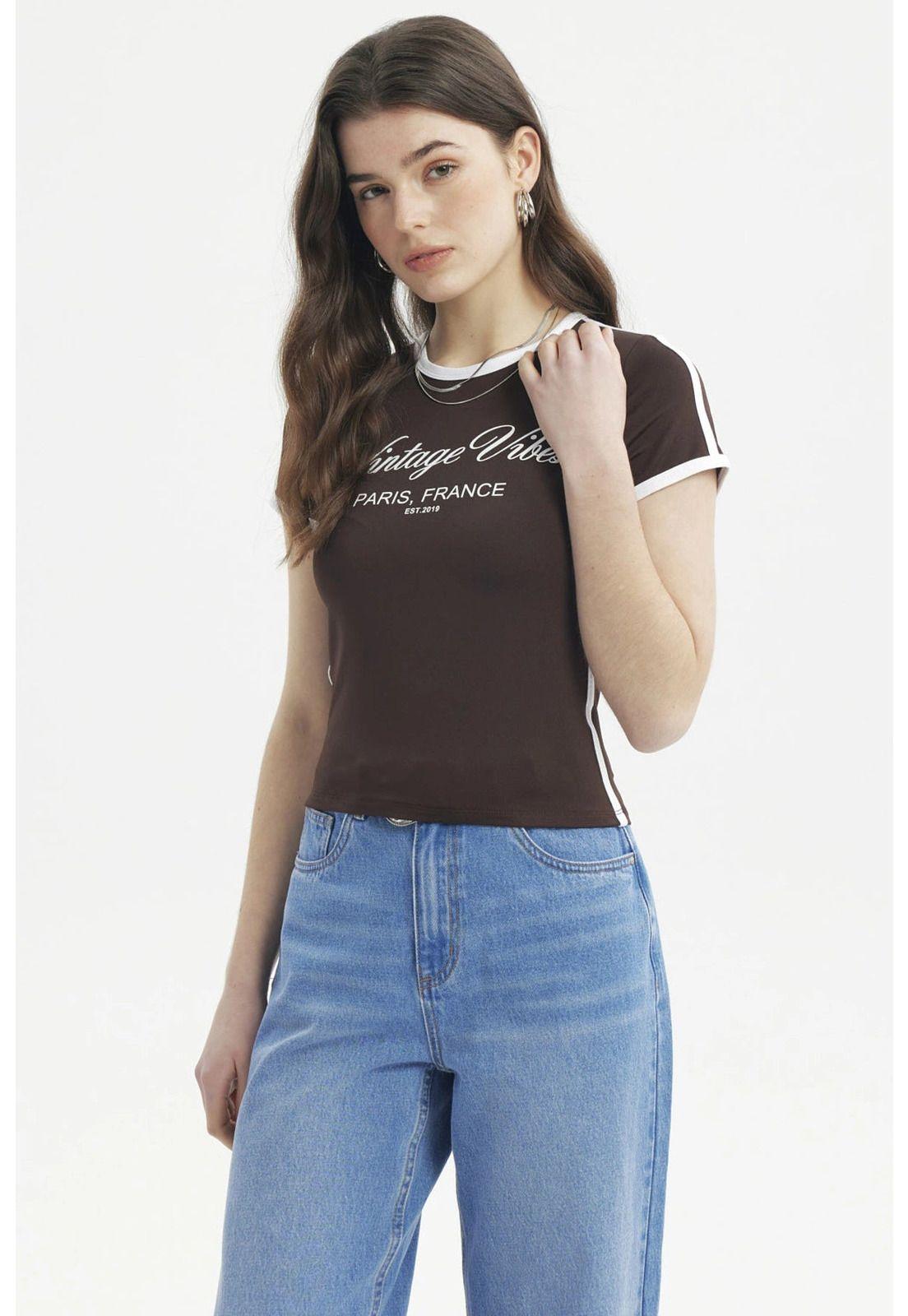 Polera Mujer Ajustado Café Oscuro - ll-1