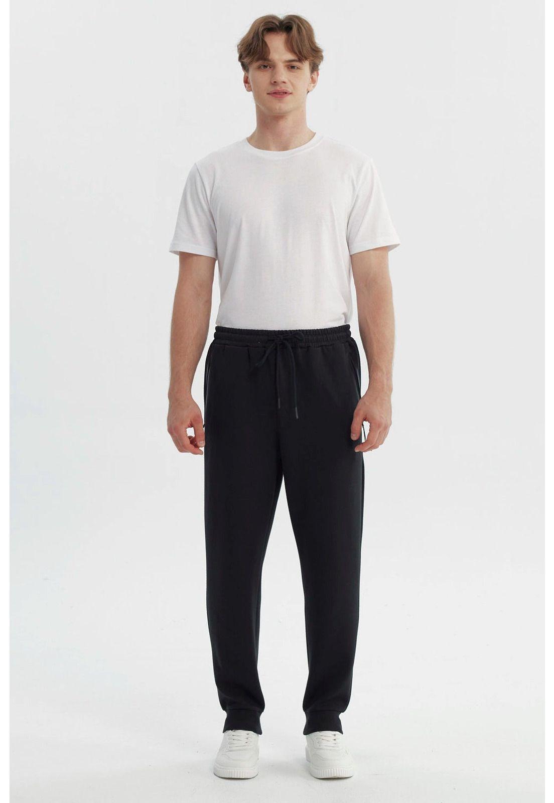 Pantalón Buzo Hombre Juvenil Pitillo Negro - ll-3
