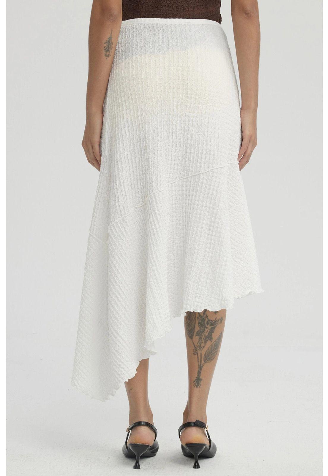 Falda Mujer Larga Textura Basta Diagonal Crudo-6