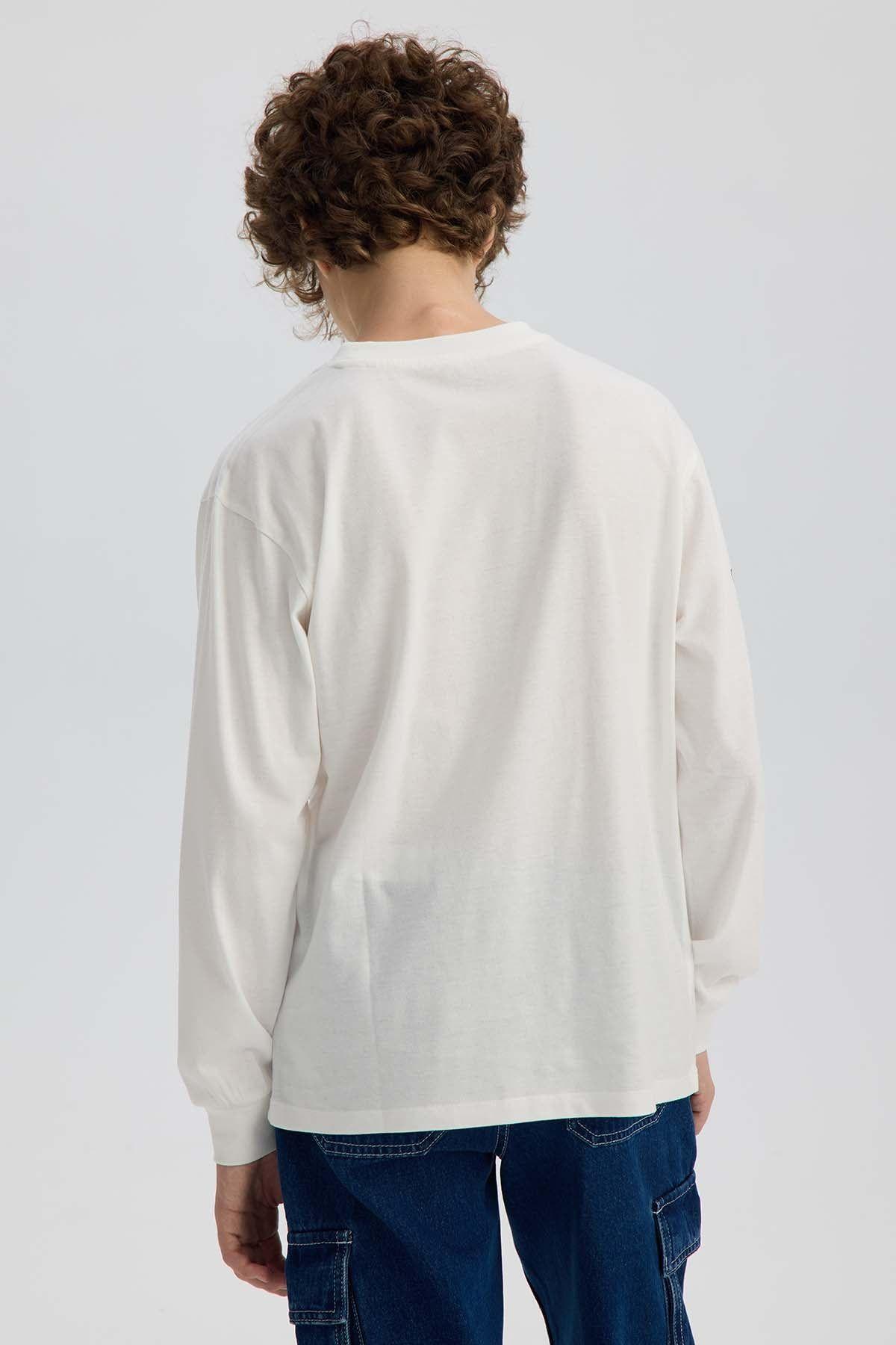 Polera Niño Print Con Puño Crudo-2