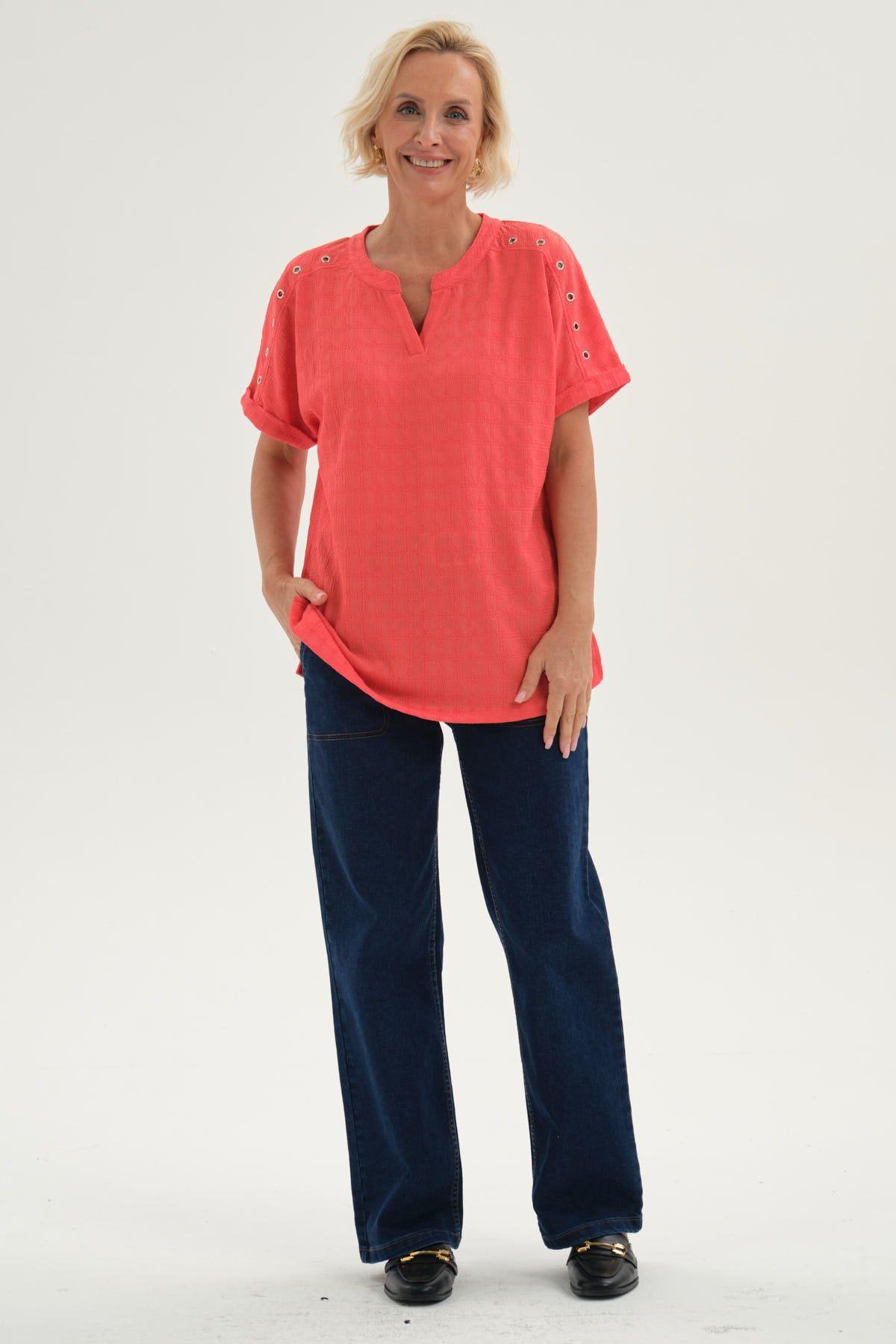 Polera Mujer Tachitas Naranjo Oscuro-3