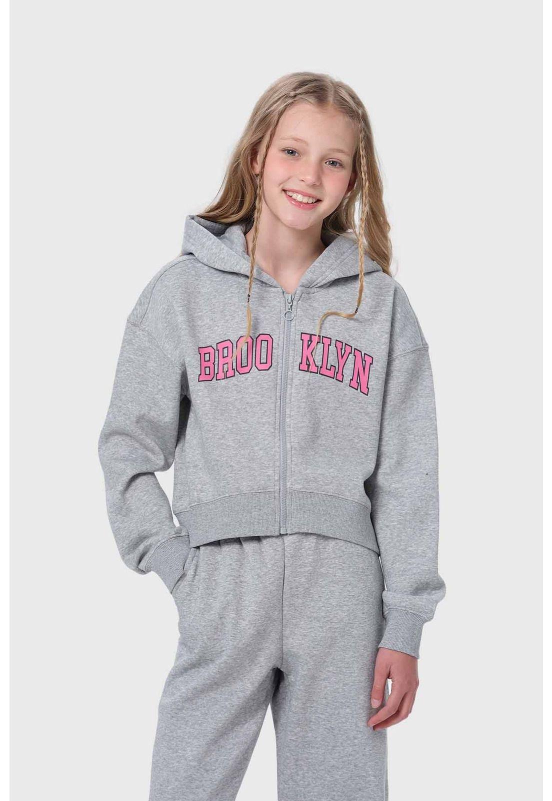 Polerón Niña Print Gris - ll-0