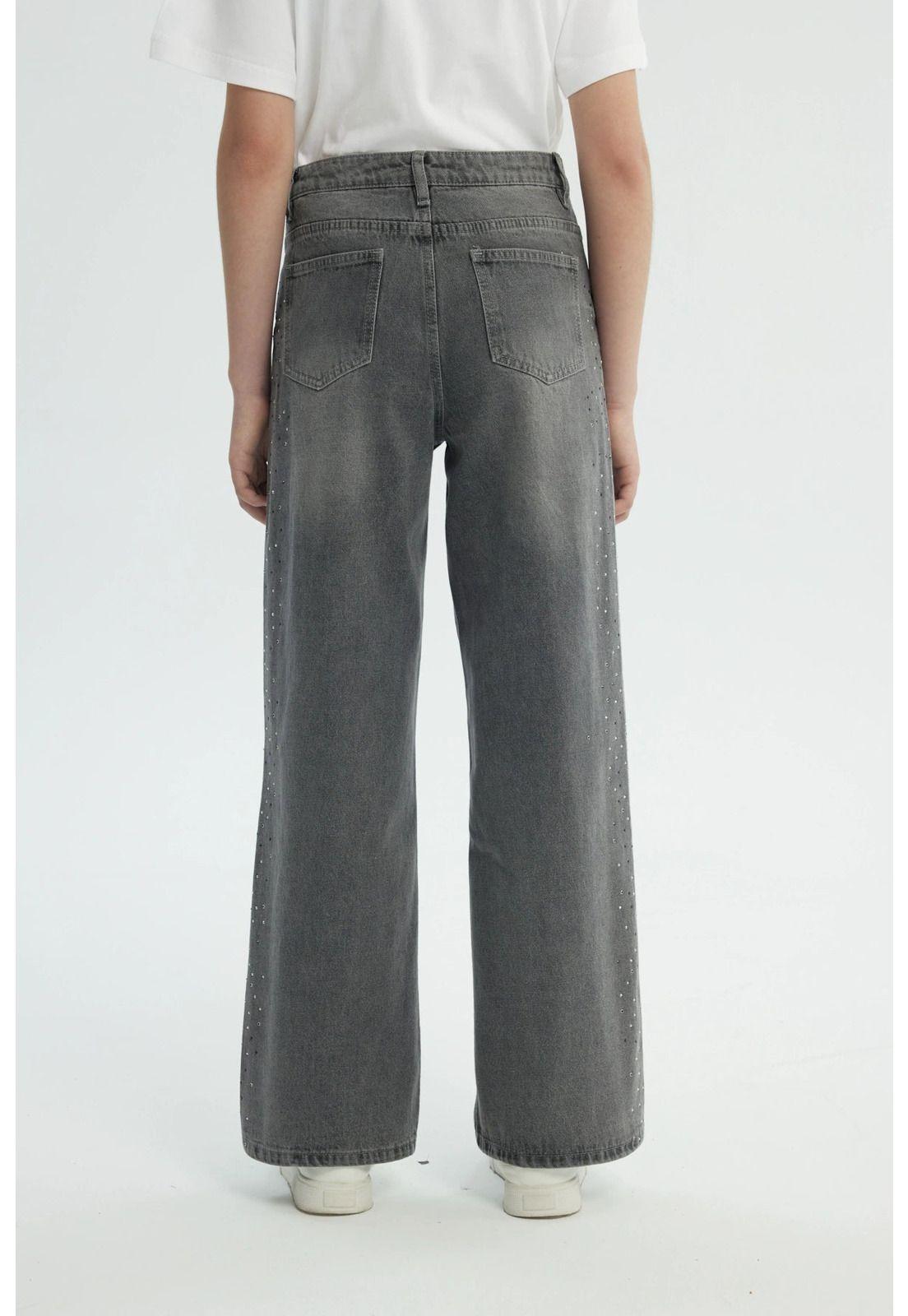 Jeans Niña Wide Leg Gris - ll-2