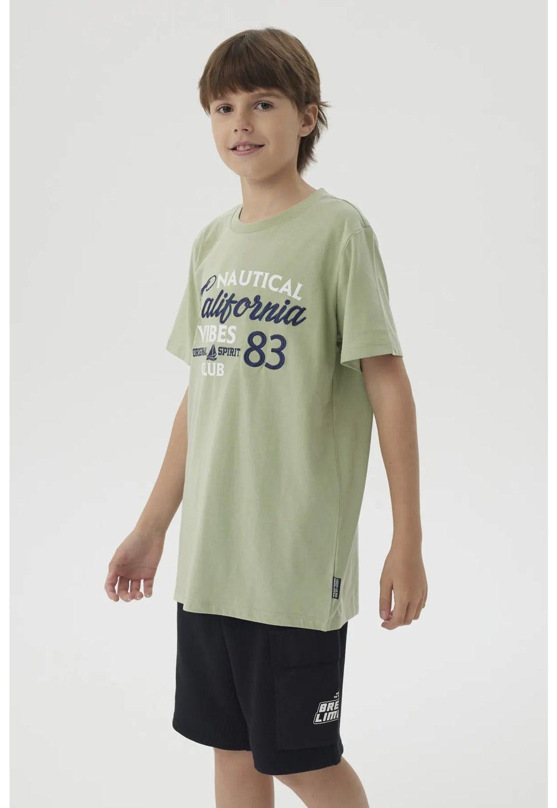 Polera Niño Letras Bordadas Verde-3