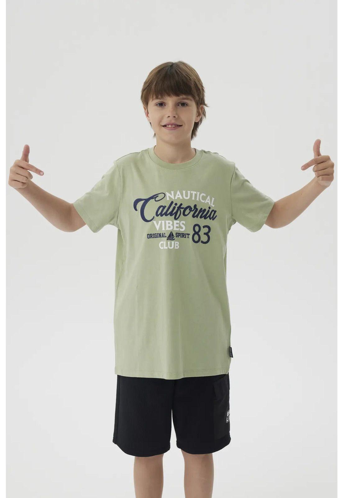 Polera Niño Letras Bordadas Verde-4