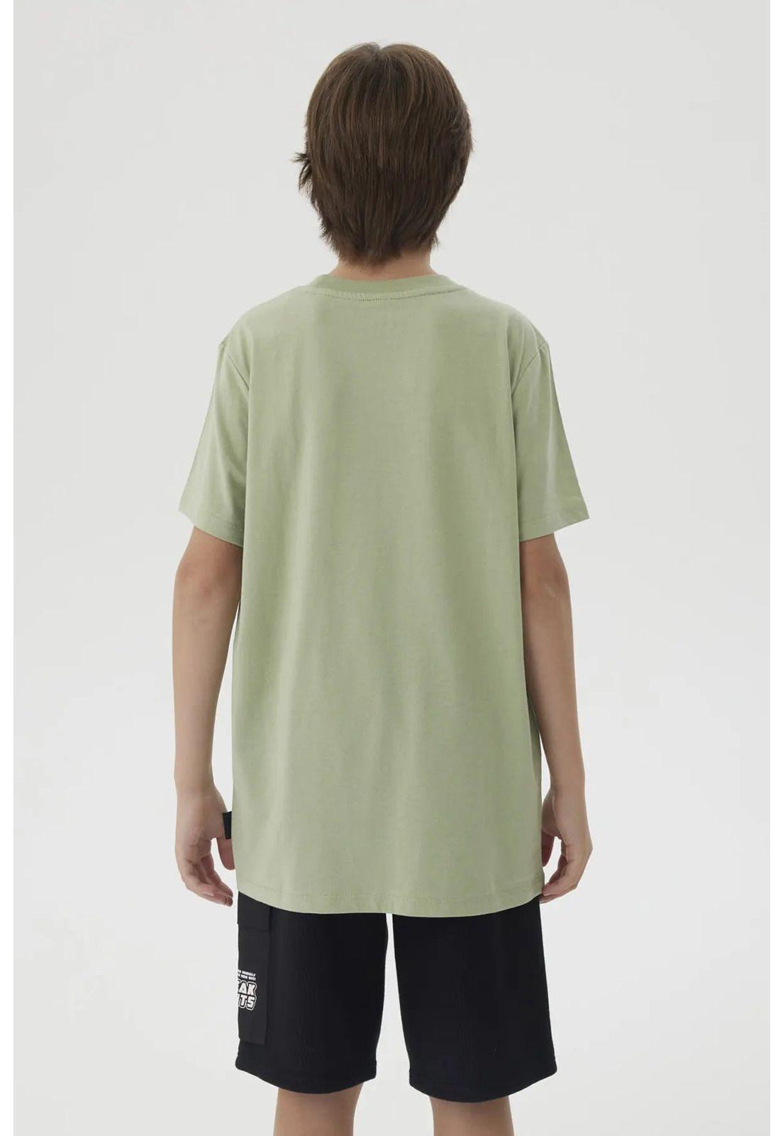 Polera Niño Letras Bordadas Verde-6