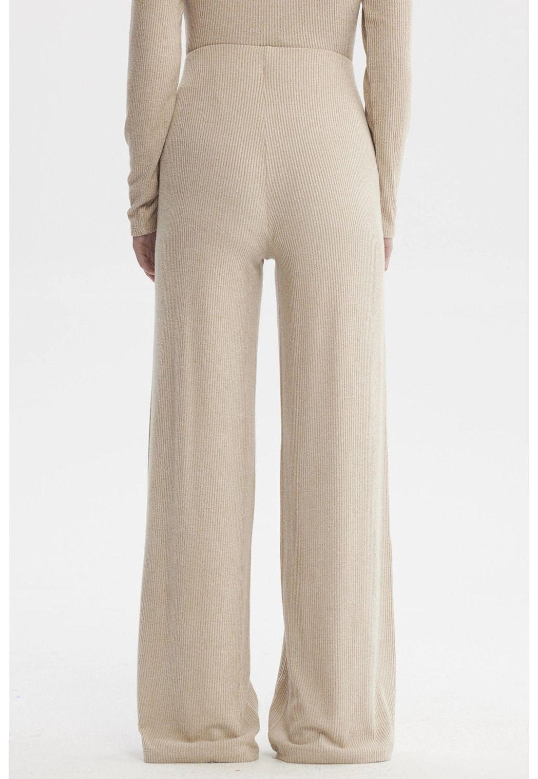 Pantalón Mujer Wide Leg Beige - lV-2