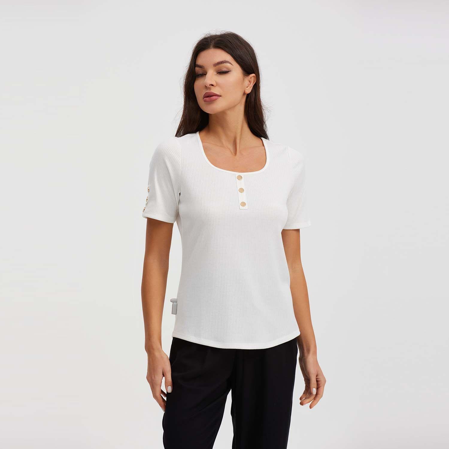 Polera Escote Cuadrado Crudo Mujer-1
