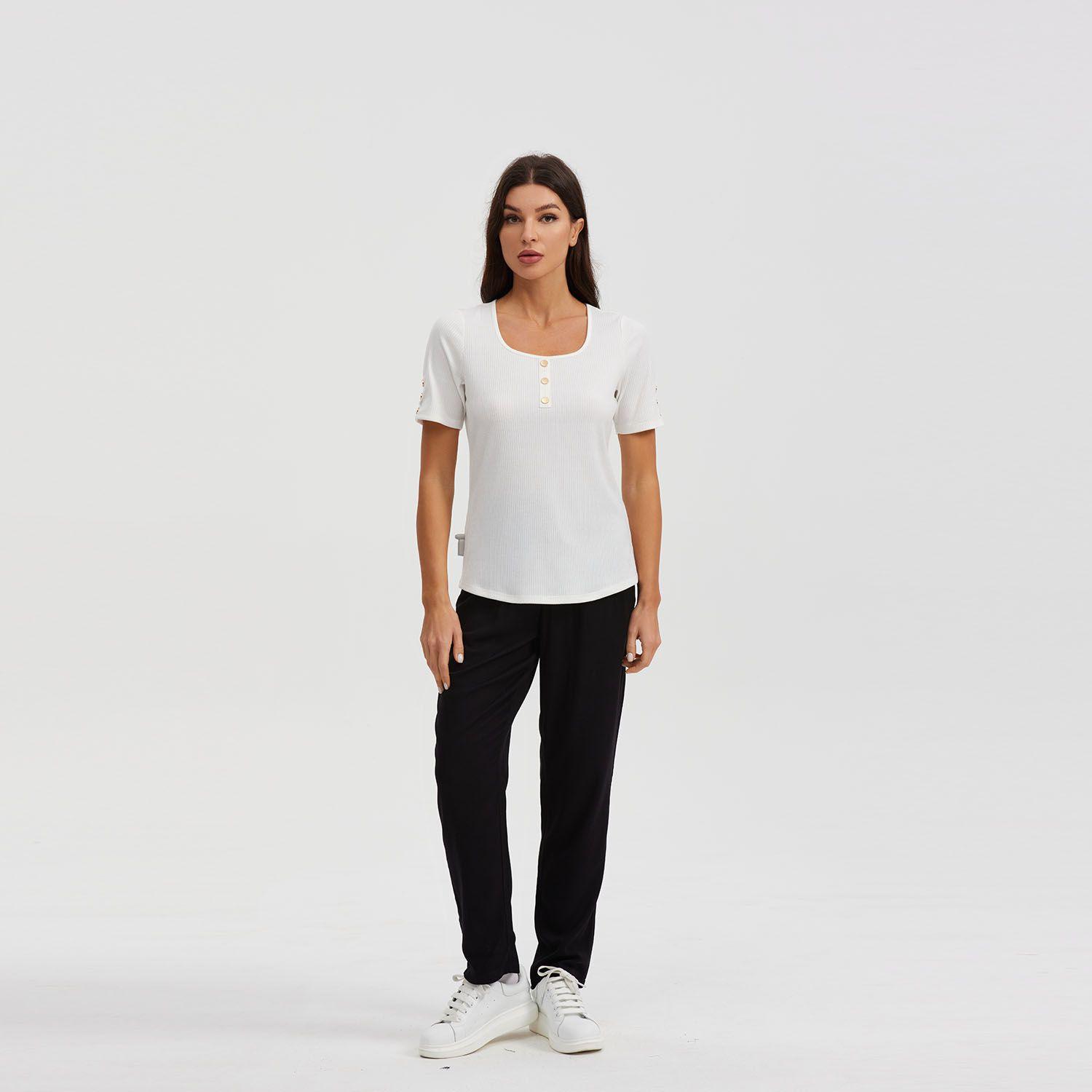 Polera Escote Cuadrado Crudo Mujer-3