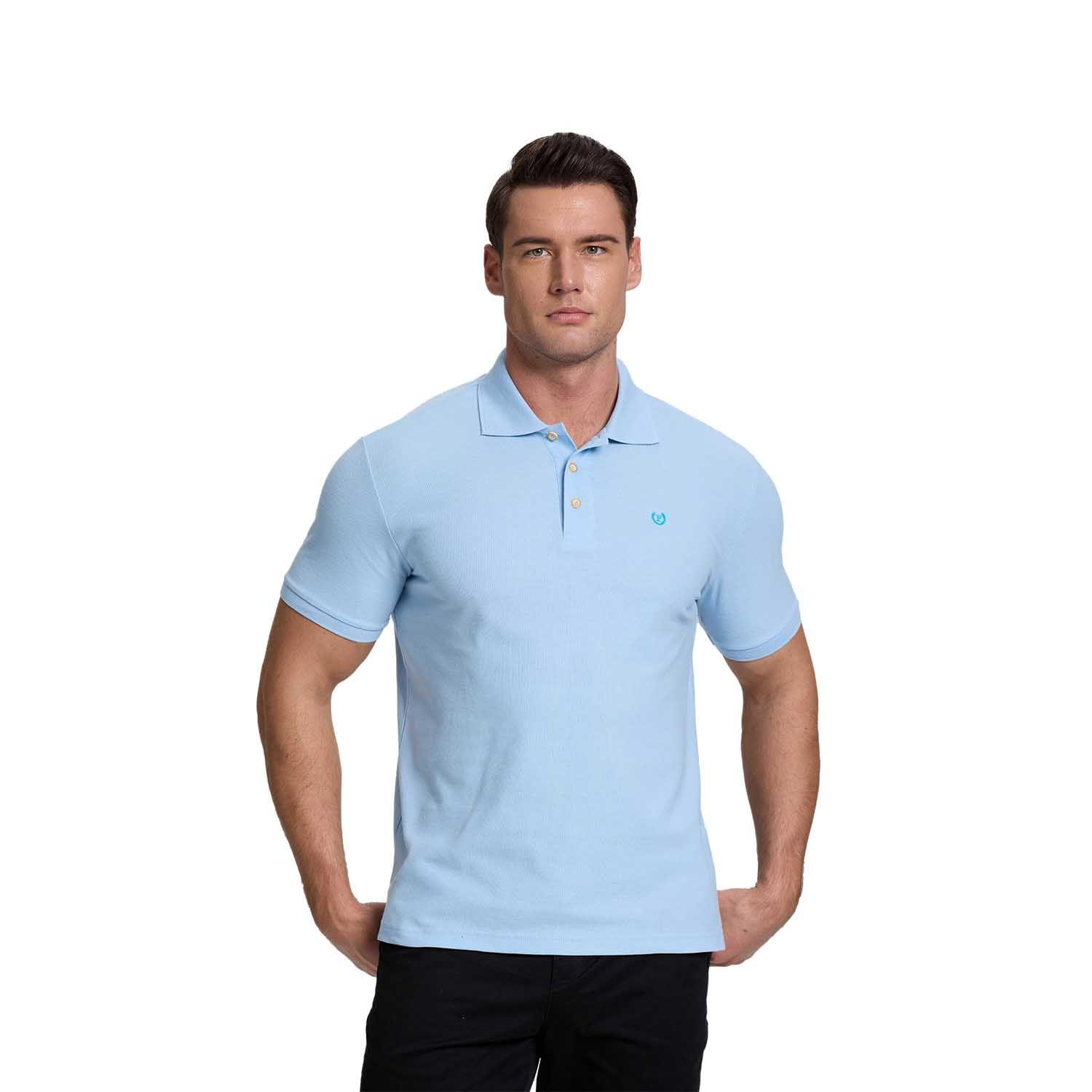Polera Hombre Pique Básica Celeste Fashion's Park-0