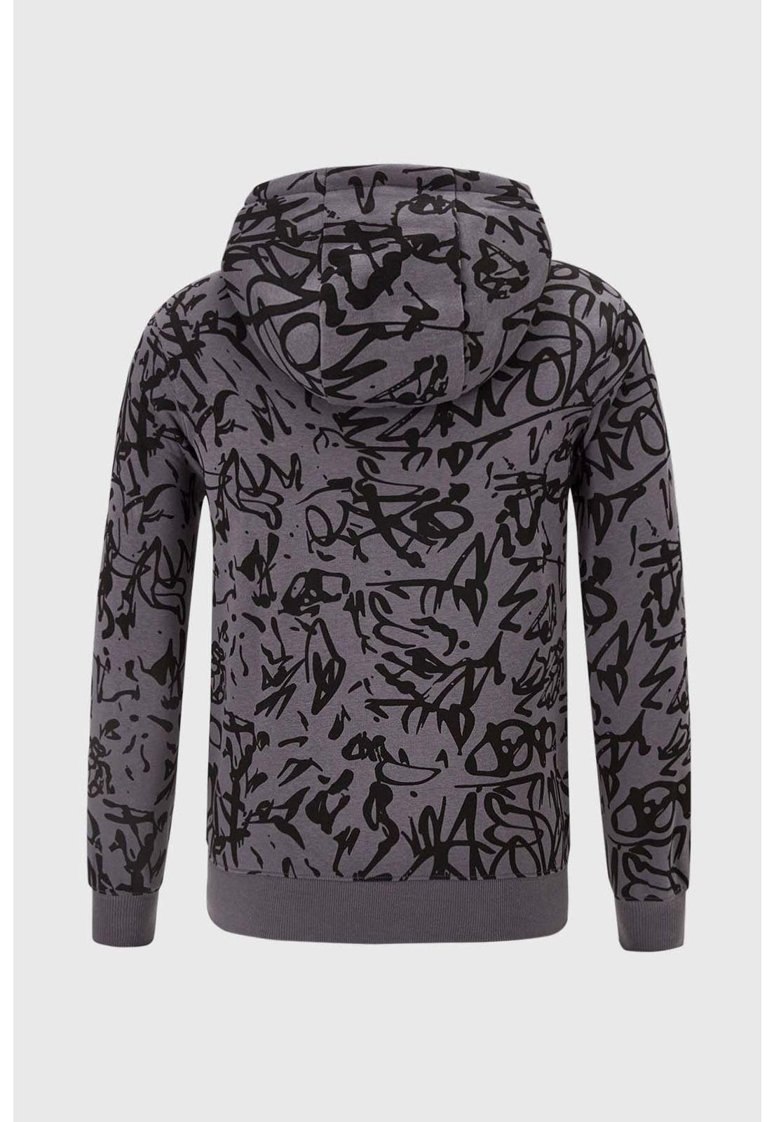 Polerón Niño Print Gris - ll-1