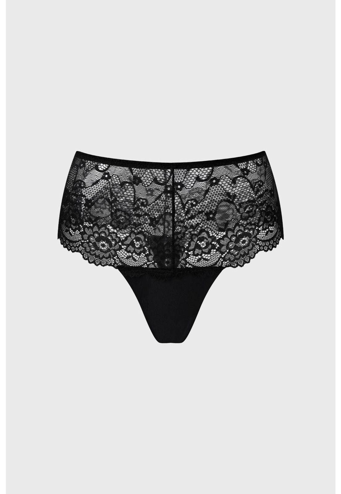 Calzón Mujer Detalle Encaje Negro-0