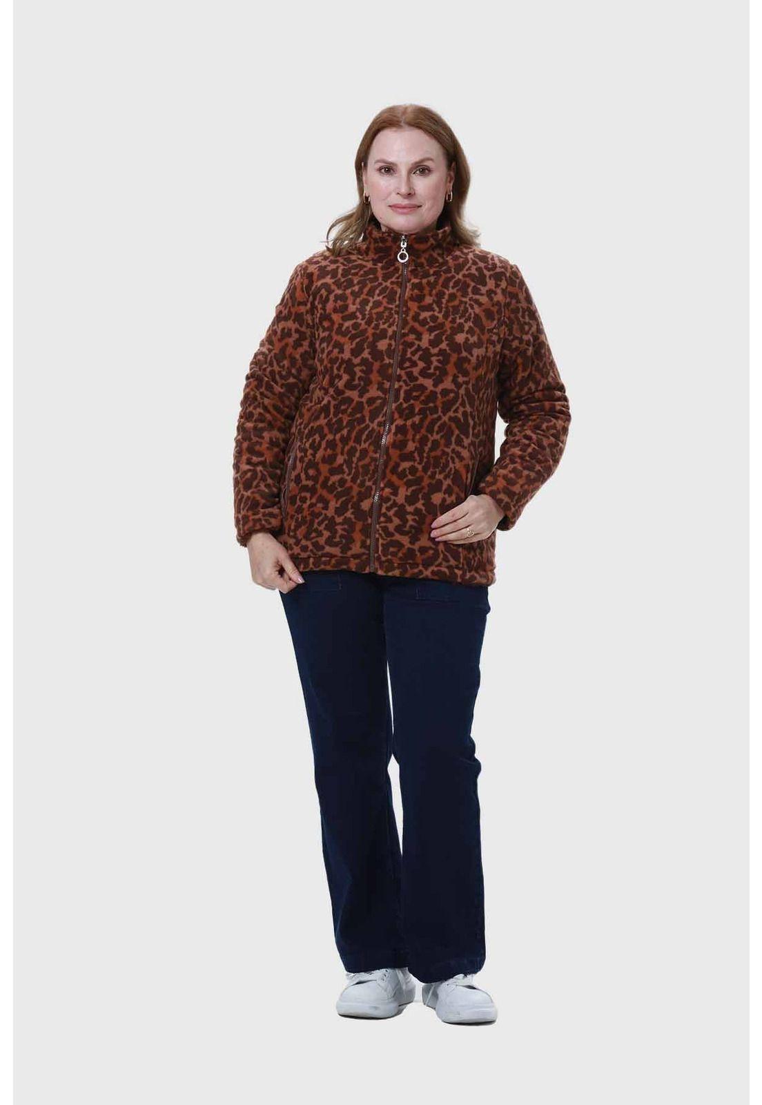 Chaqueta Mujer Reversible Café-3