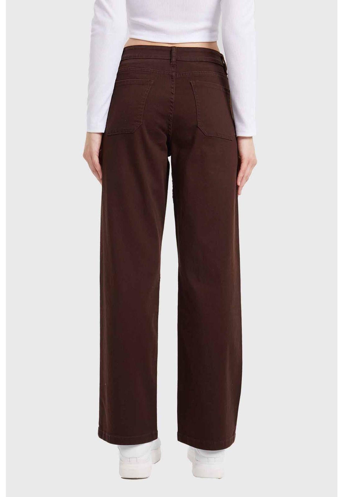 Jeans Mujer Recto Café-1