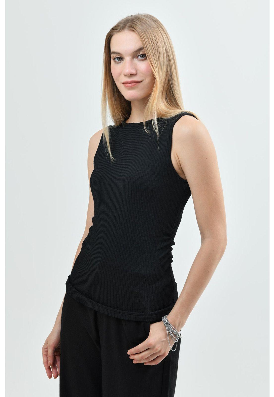 Polera Ajustada Mujer Negro - lll-1