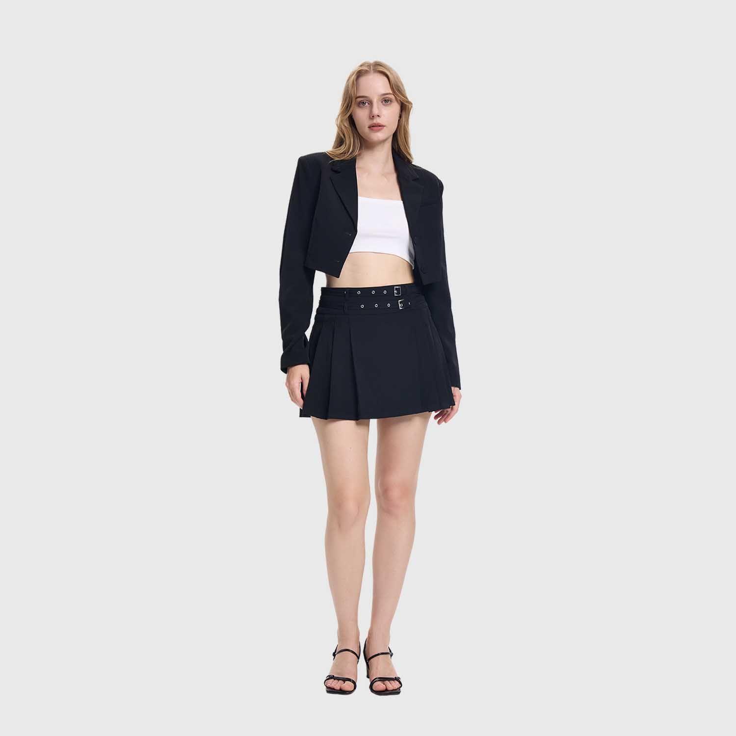 Falda Mujer Sastrera Cinturón Negro Fashion's Park-3