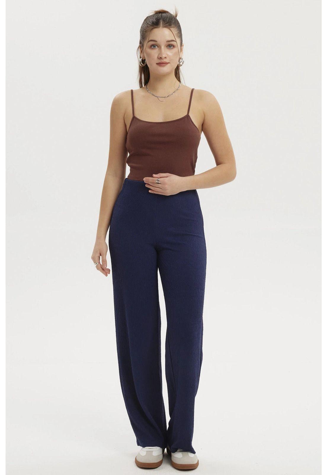 Polera Peto Mujer Crop Rib Café-3