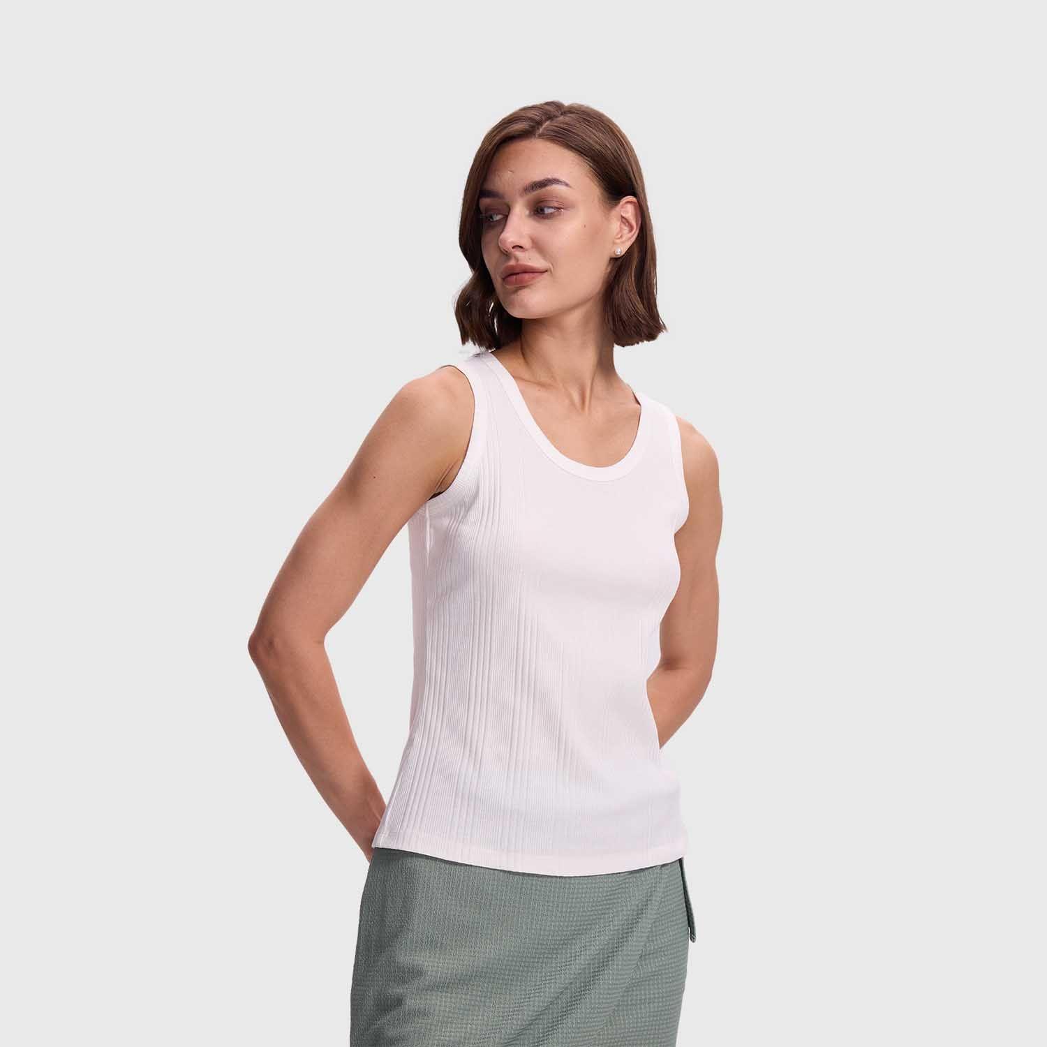 Polera Mujer Rib Rayas Y Lisa Blanco Fashion's Park-1