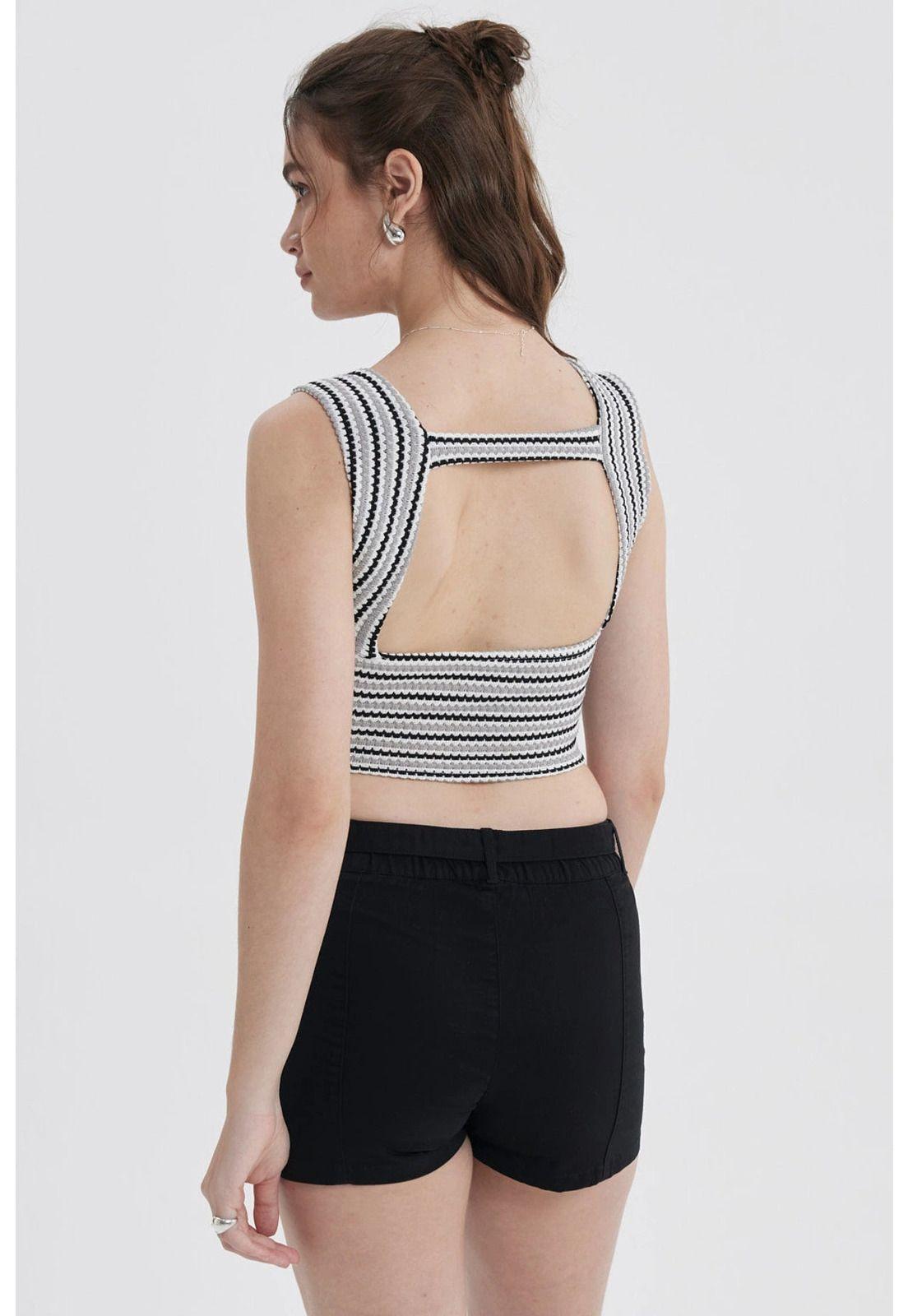 Polera Mujer Tejida Twist Gris Claro-1