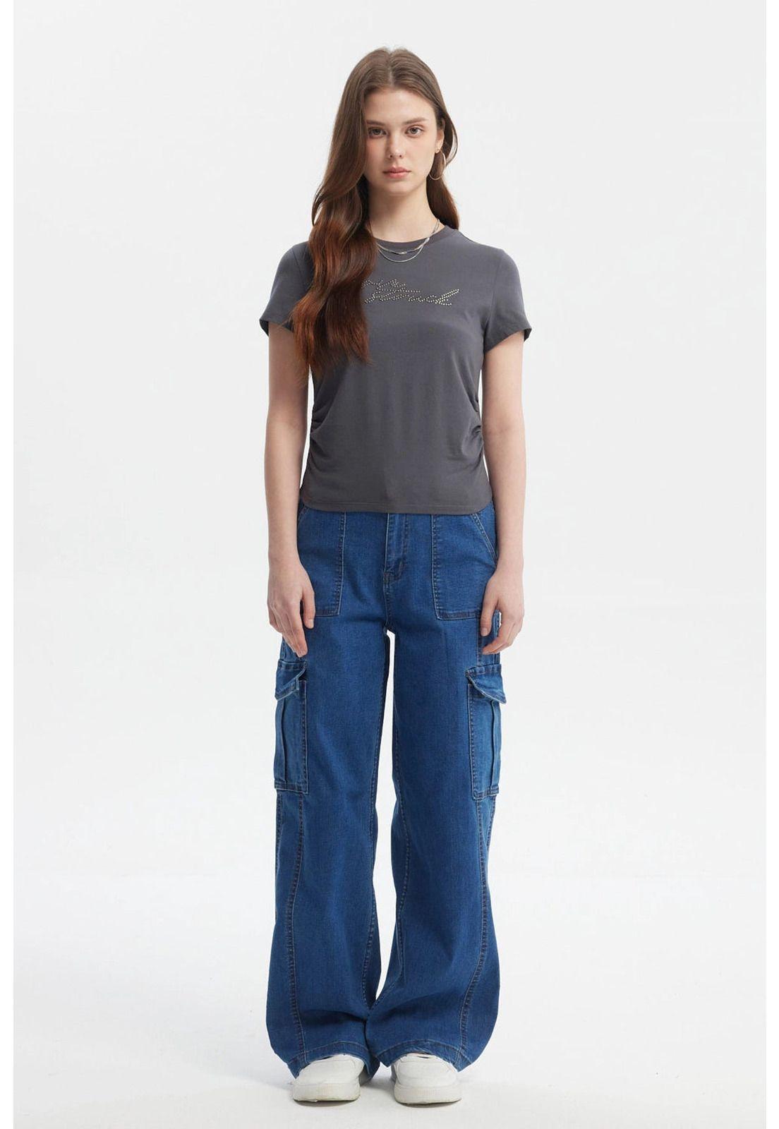 Polera Mujer Ajustado Gris Marengo-3