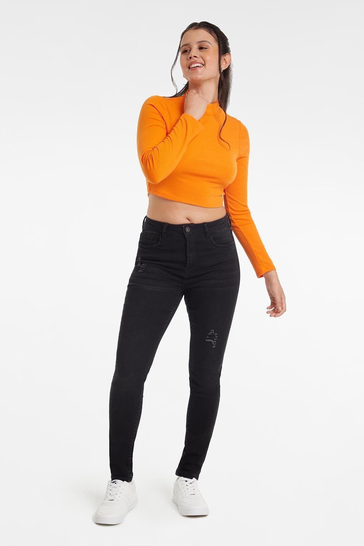 Jeans Mujer Skinny Lia Negro-3