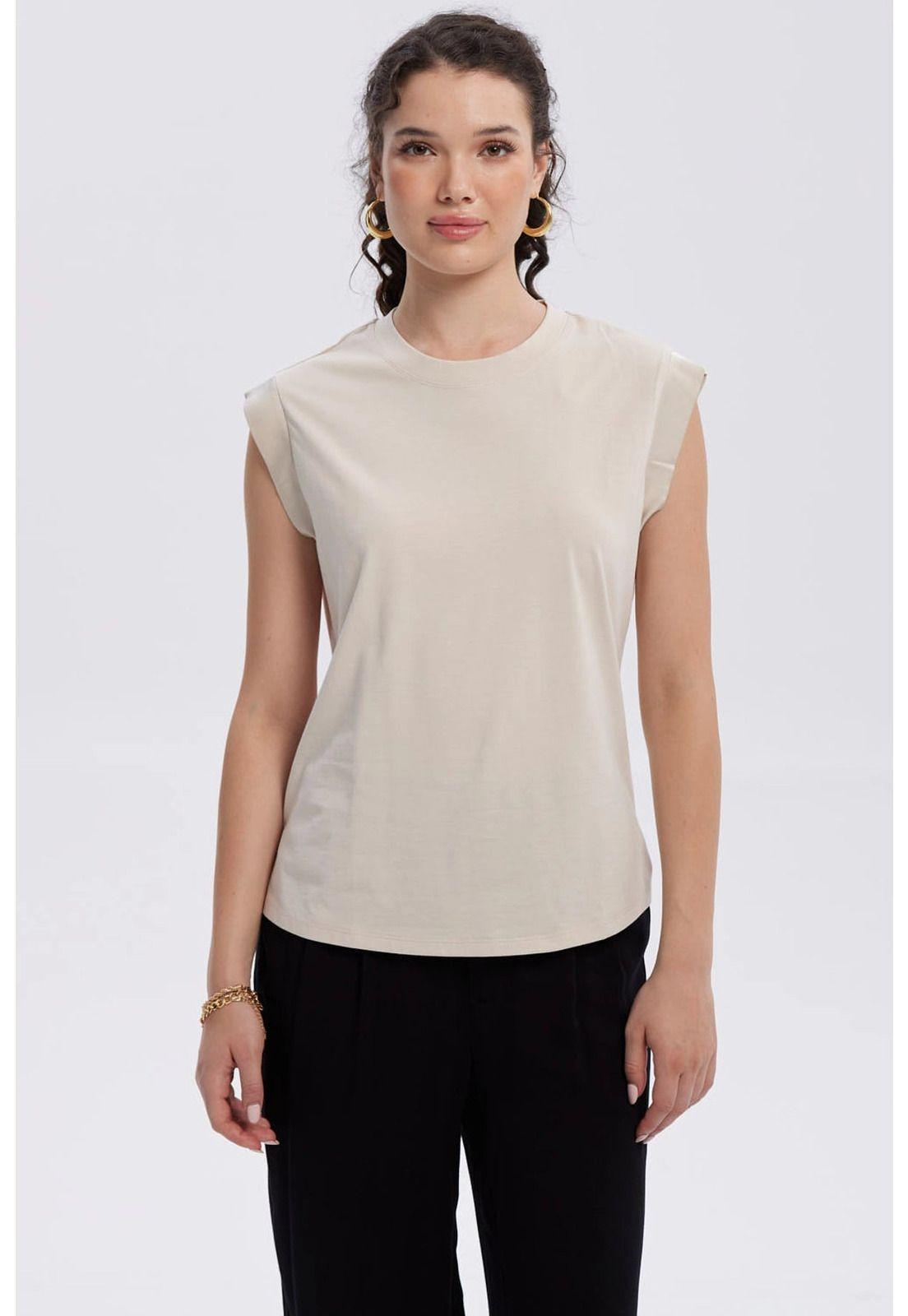 Polera Mujer Satín Arena-0