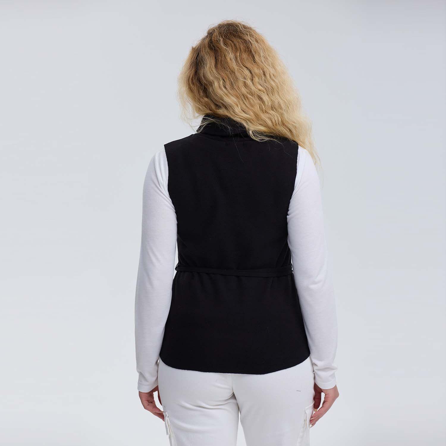 Sweater Mujer Con Amarra Negro-2