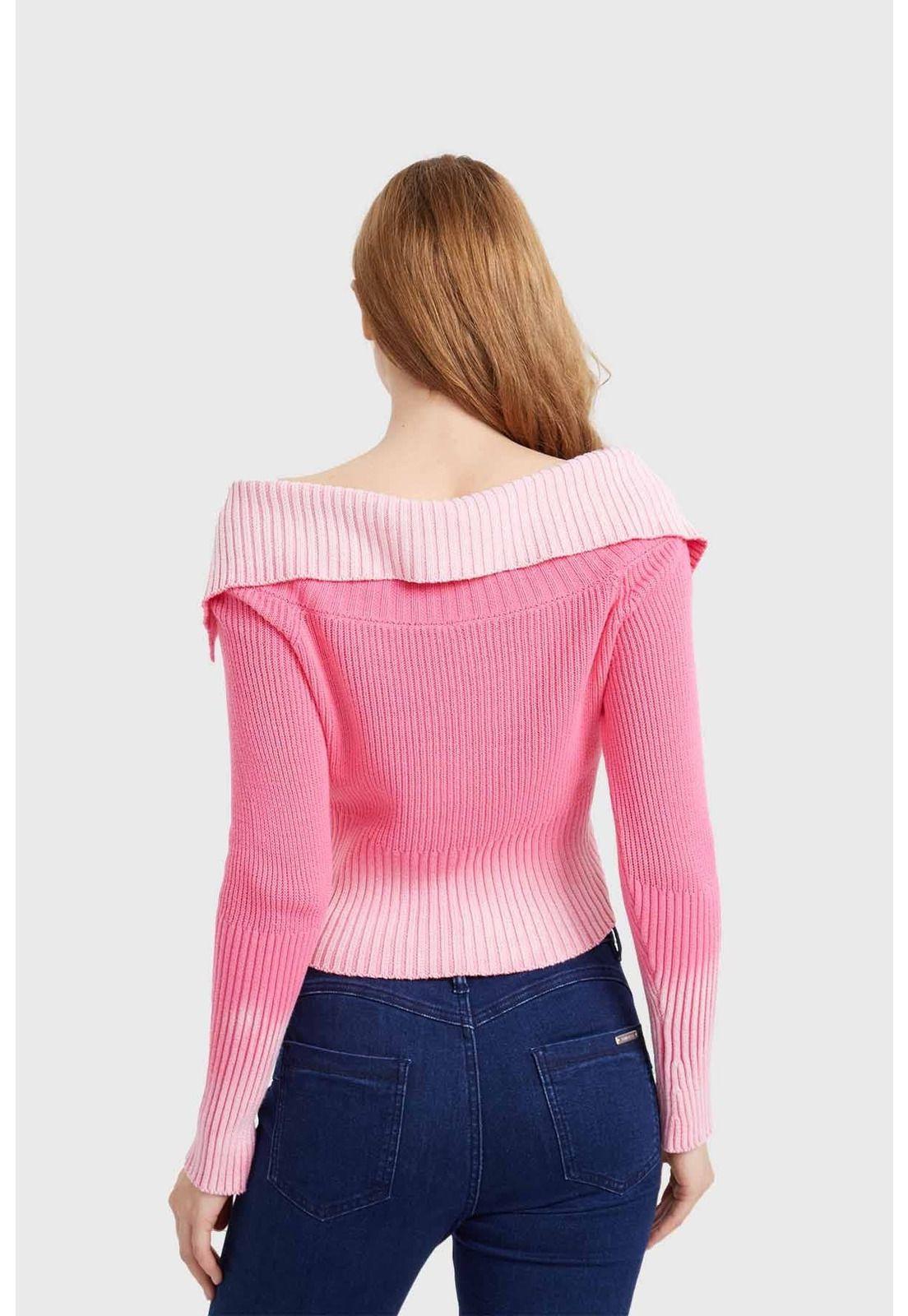 Sweater Mujer Lavado Fucsia-2